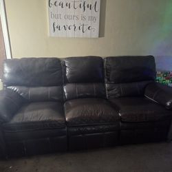 Brown Leather Sofa 