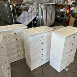 New Dressers White 5-drawers 