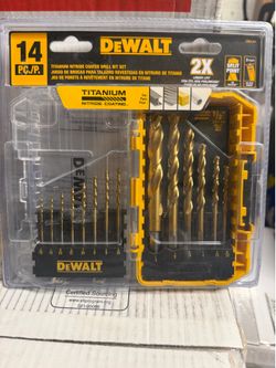 DEWALT 14 -Piece Assorted x Titanium nitride coated HSS Jobber length Twist Drill Bit Set $10 EACH NEW FIRM PRICE  (11 AVAILABLE)