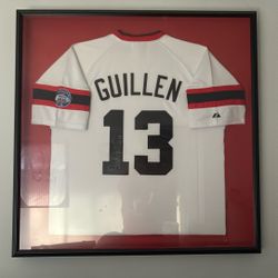 Ozzie Guillen Autographed Framed Jersey