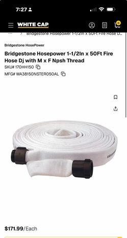 Bridgestone HosePower 1-1/2in x 50Ft Fire Hose