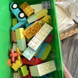 Box of duplos building blocks