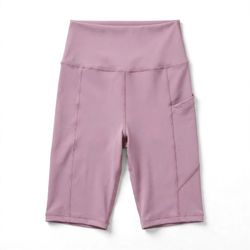 Moving Sale - Pink High-Waisted Biker Shorts with Phone Pocket
