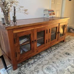 Solid Wood & glass TV Console Cabinets