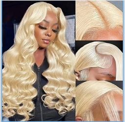 Brand new 20 Inch 613 Lace Front Wig Human Hair Body Wave Blonde Wig Human Hair