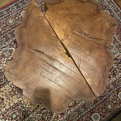 Solid hand made oak wood coffee table