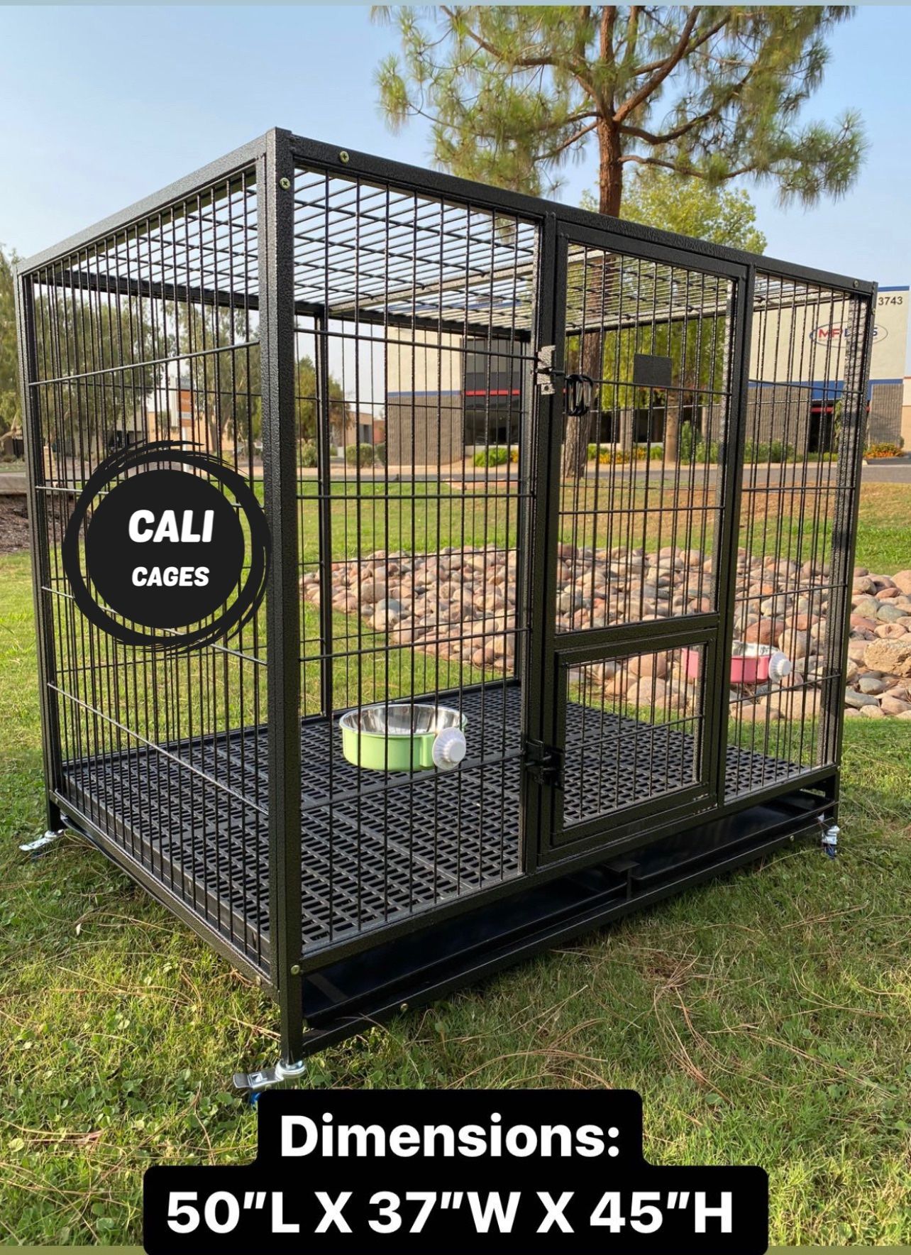 Dog Pet Cage Kennel Size 50 XL With Plastic Floor Grid Tray And