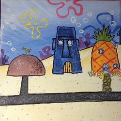 SpongeBob Conch Street Acrylic Painting