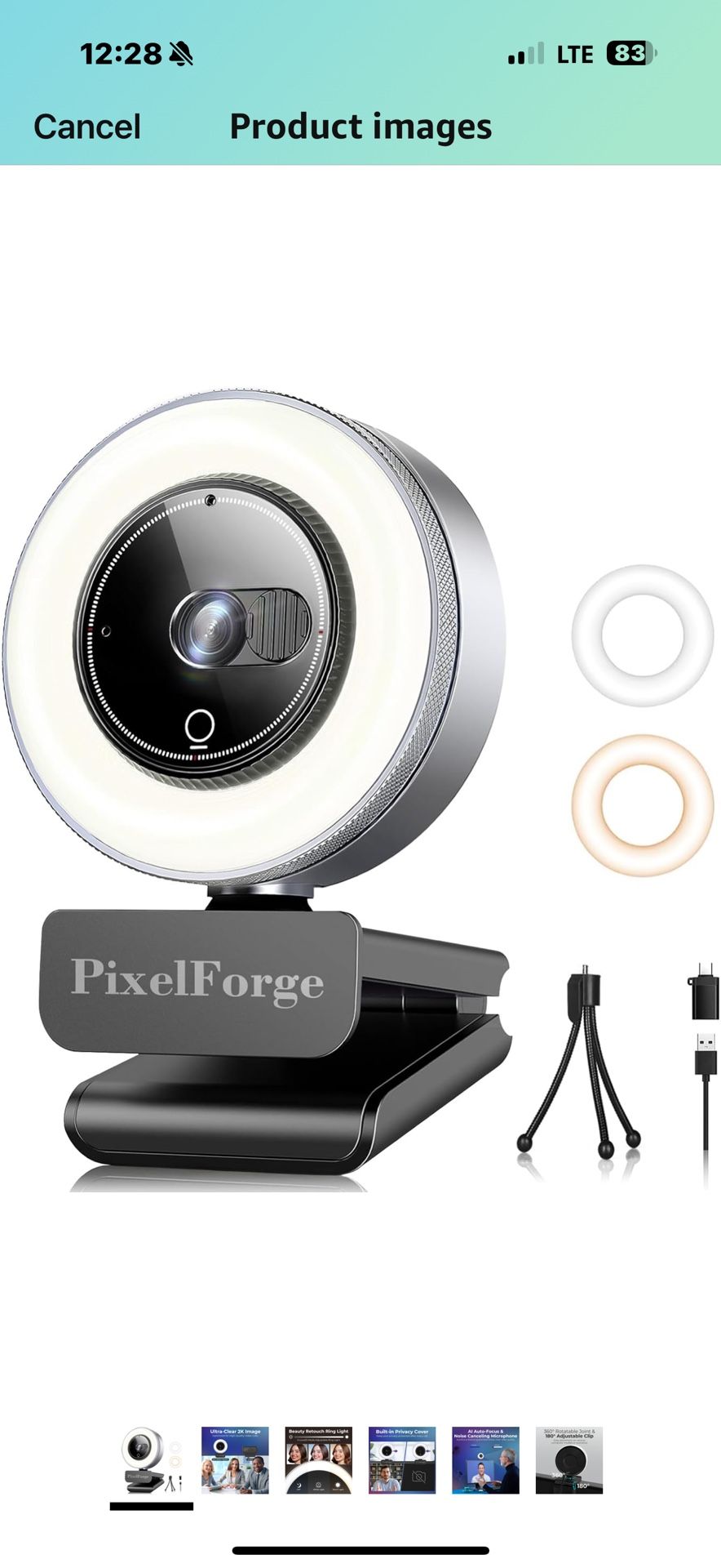 New In Box! 2K Webcam for PC with Microphone & Light & Privacy Cover, Web Camera for Desktop Computer/Laptop/Monitor/Mac, USB Streaming Camera for Zoo