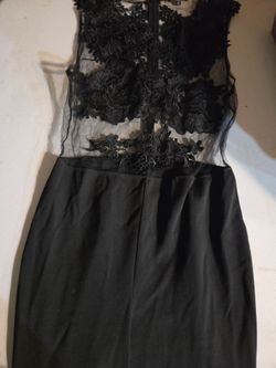 black mesh floral applique jumpsuit