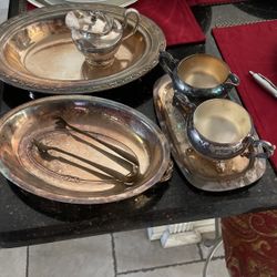 Silver Style 7 Items And Pitcher (missing A Leg) All 8 For $18