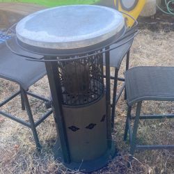 Propane Heated Patio Table With Chairs