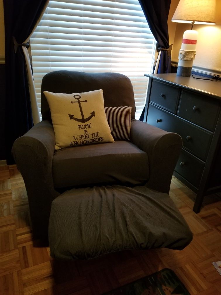 Little Castle Glider Recliner in brown microsuede
