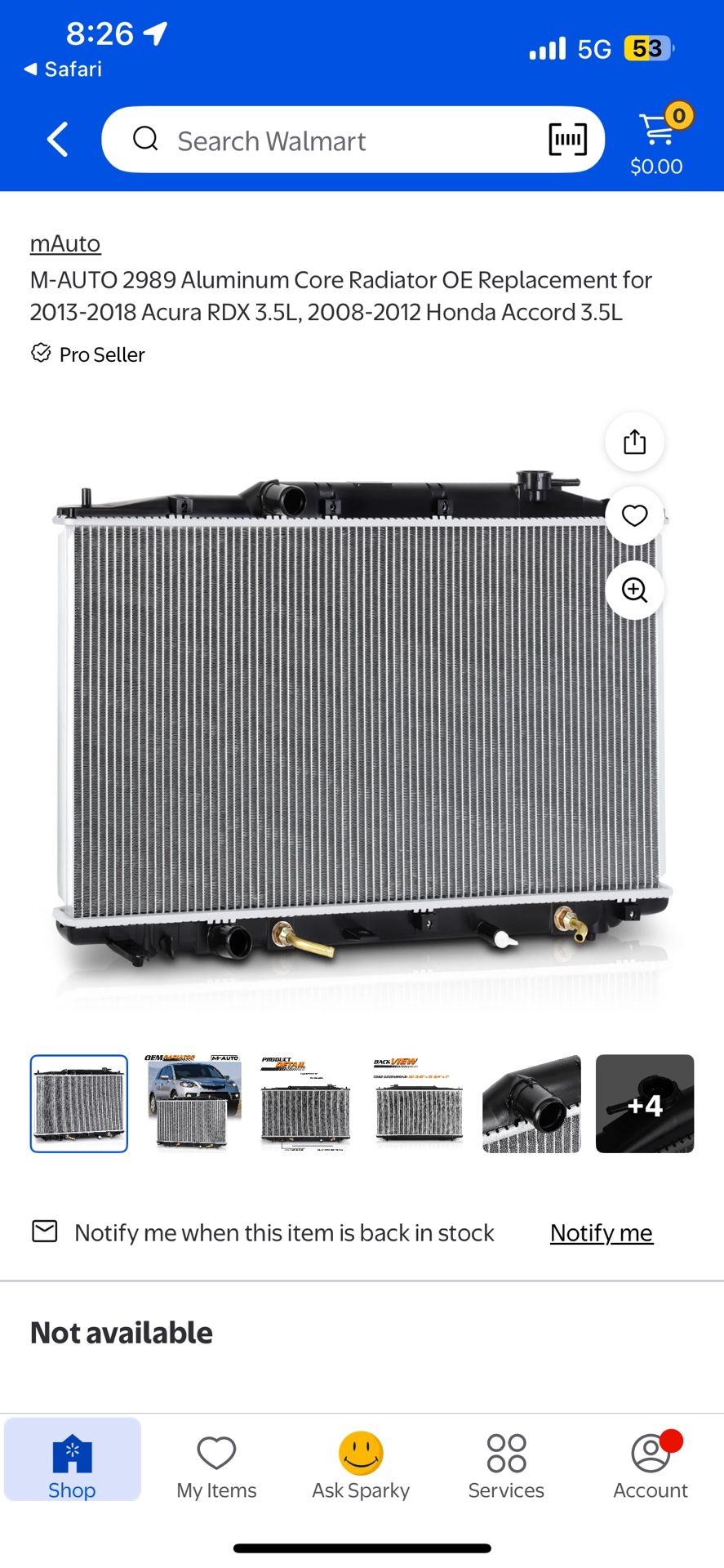 Brand New M-AUTO 2989 Aluminum Core Radiator OE Replacement for 2013-2018 Acura RDX 3.5L, 2008-2012 Honda Accord 3.5L