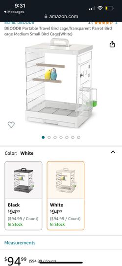 New! Portable Travel Bird Cage