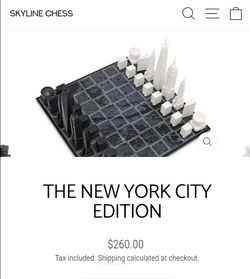 Skyline Chess Chess Set Acrylic New York Edition With Wood Map Board