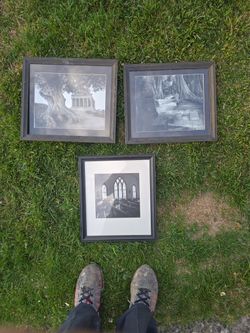 3 Black And White Framed Photographs