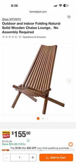 Shop WTVWTV Outdoor and indoor Folding Natural Solid Wooden Chaise Lounge. No Assembly Required