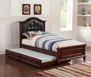 Twin bed frame with trundle. Mattresses for separate