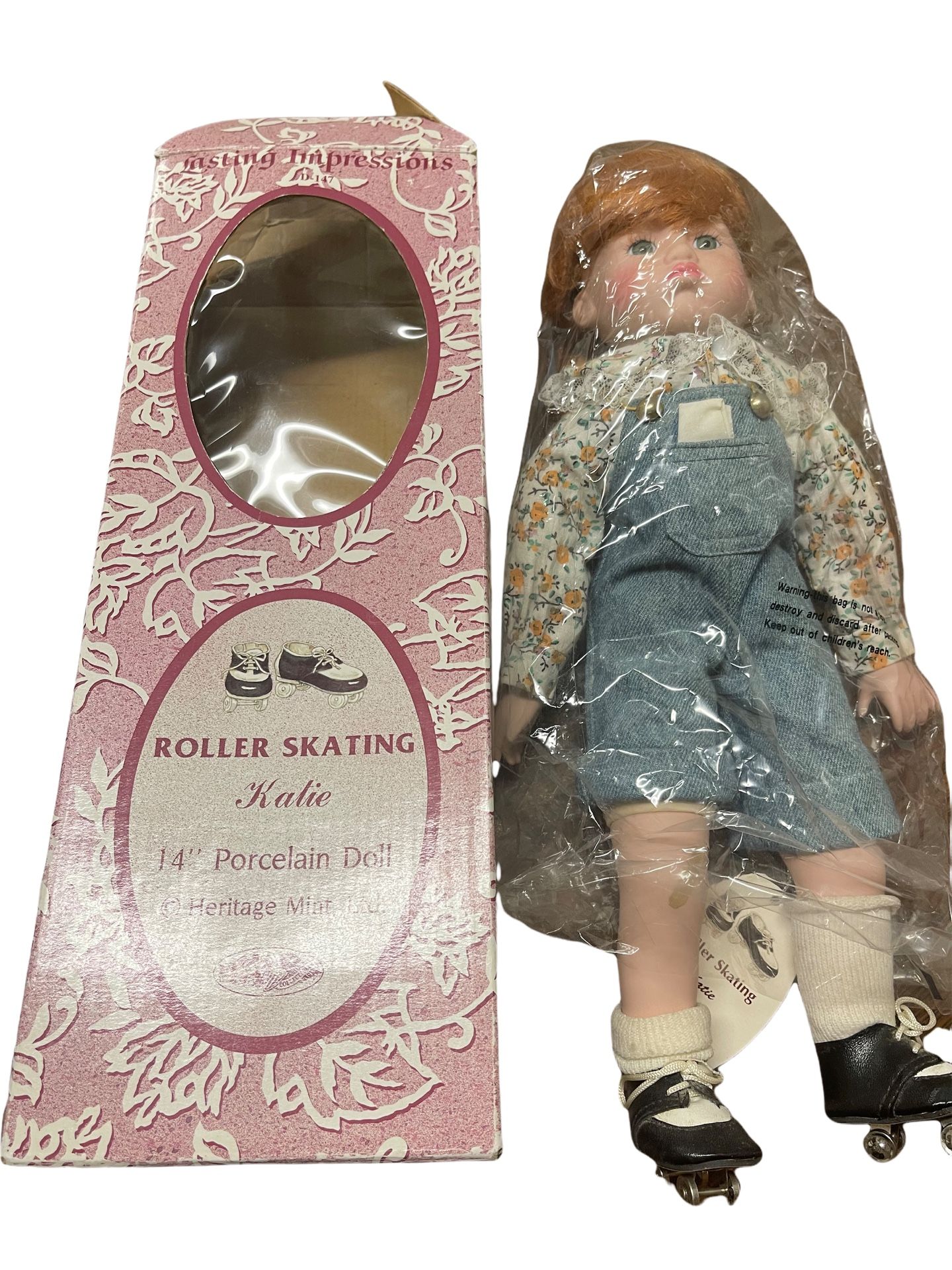 NIB Roller Skating Katie. 14” Porcelain Doll