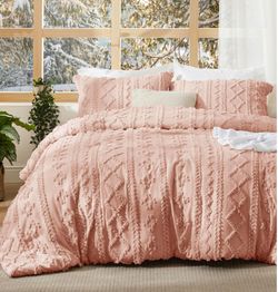 Bedsure Tufted Boho Comforter Set Queen Size