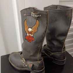 Harley Davidson Leather Biker Boots 