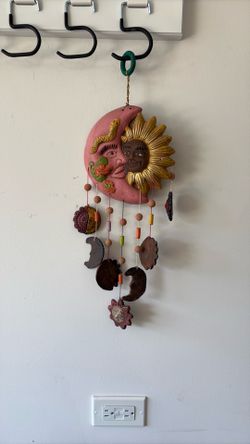 Ceramic Sun/Moon wall art