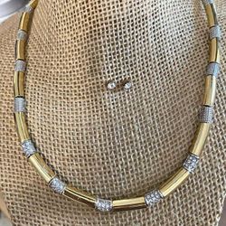 Juego Collar Aretes Gold Filled 