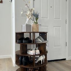 Side Table with Shoe Rack