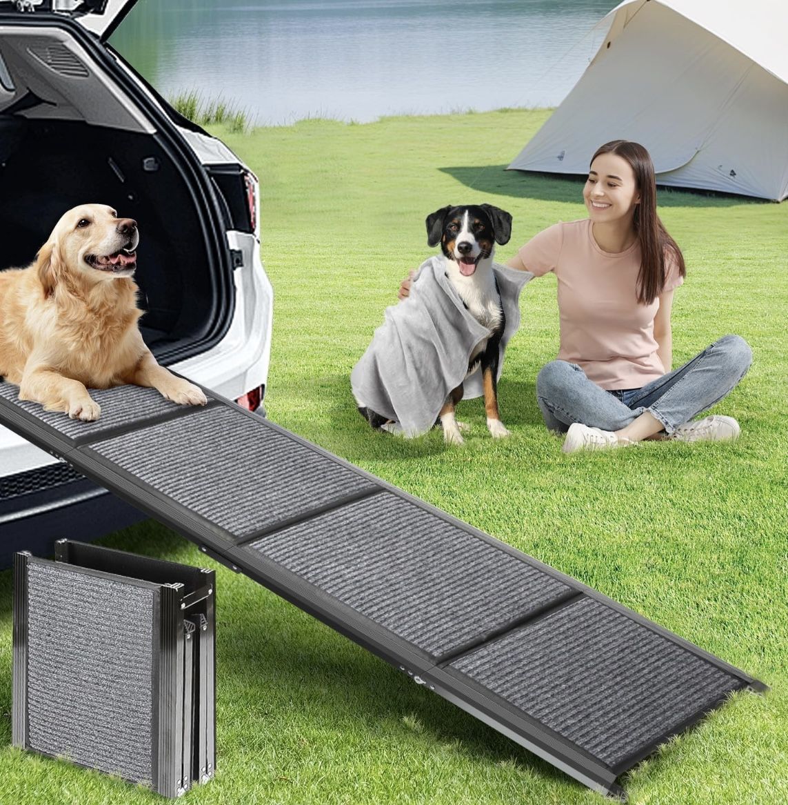 Dog Ramp for Car Portable Folding Non-Slip Long 71”