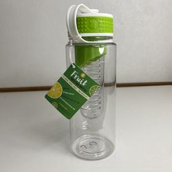 Weight Watchers Fruit Infuser Bottle BPA Free Leak-Proof Top • 24 Oz • Green NWT