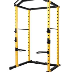 BalanceFrom PC-1 Series 1000lb Capacity Multi-Function Adjustable Power Cage Power Rack with Optional Lat Pull-down and Cable Crossover, Power Cage wi