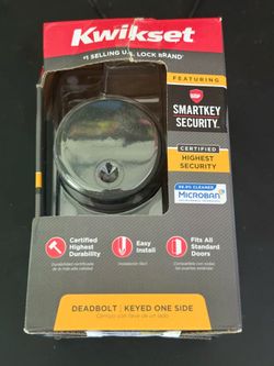 Kwikset 258 Uptown Round Keyed One Side Low Profile Deadbolt featuring SmartKey Security