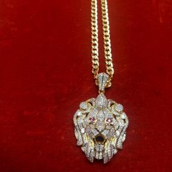 14k Gold Lion Head Chain