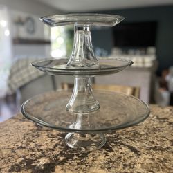 Glass 3 Tier Cake and Cupcake Stand 