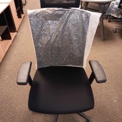 Ergonomic Office Chair with Headrest, 3.5 Inch Thick Foam Cushion Seat, Mid Back Mesh Desk Chair, Adjustable Lumbar Support, Arms, Synchro-Tilt Tensio