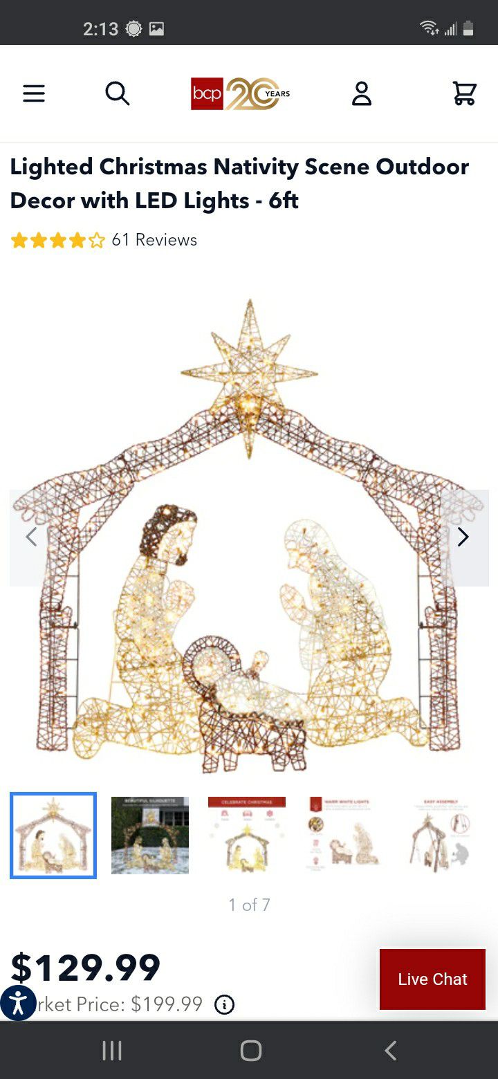 Lighted Christmas Nativity Scene Outdoor Decor With LED Lights