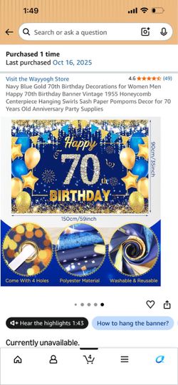 70th birthday banner