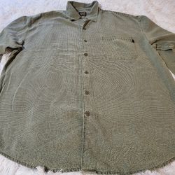 Weekendz off long sleeve tencel waffle mens button up shirt XL 
