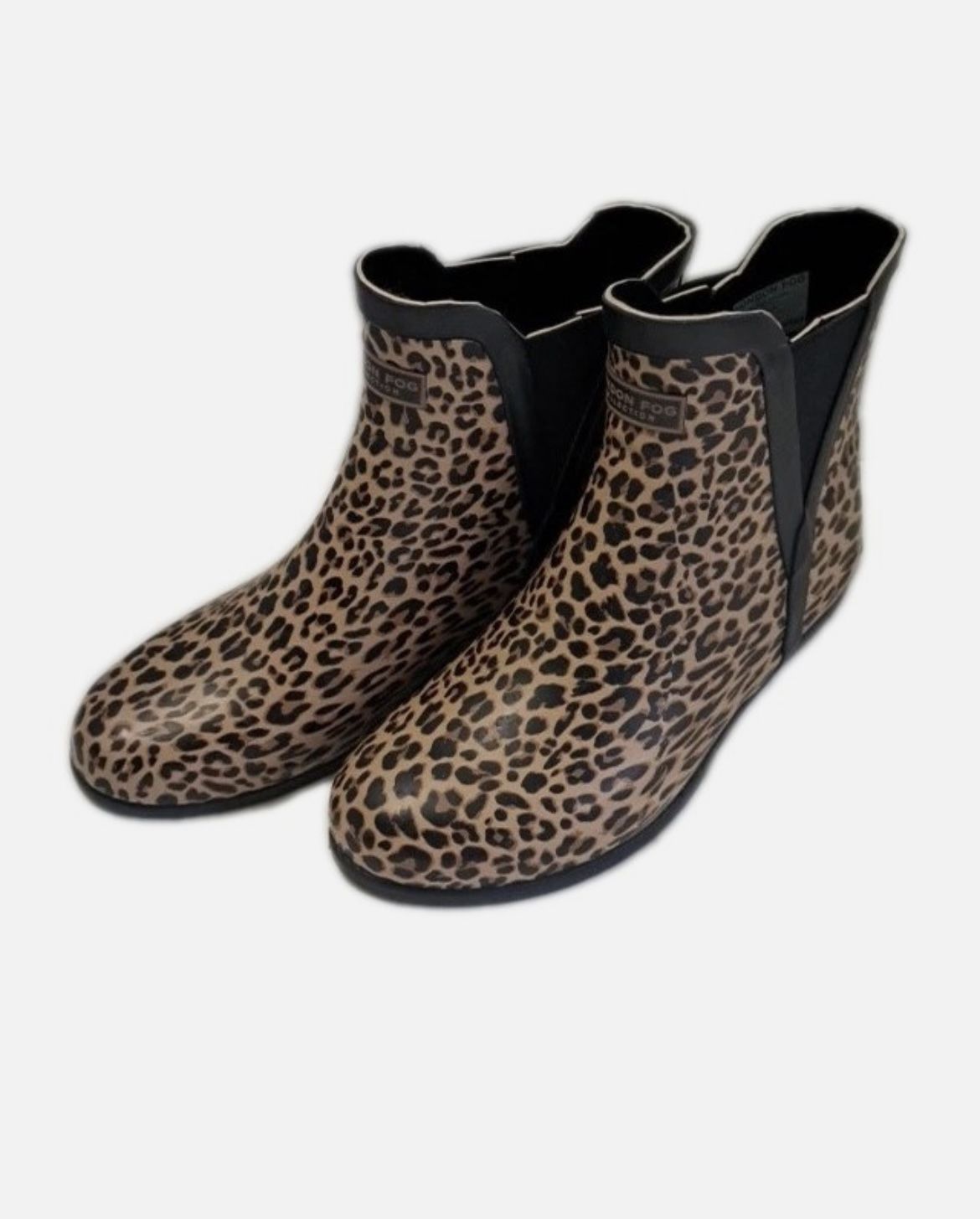 London Fog Leopard Print Rain Boots