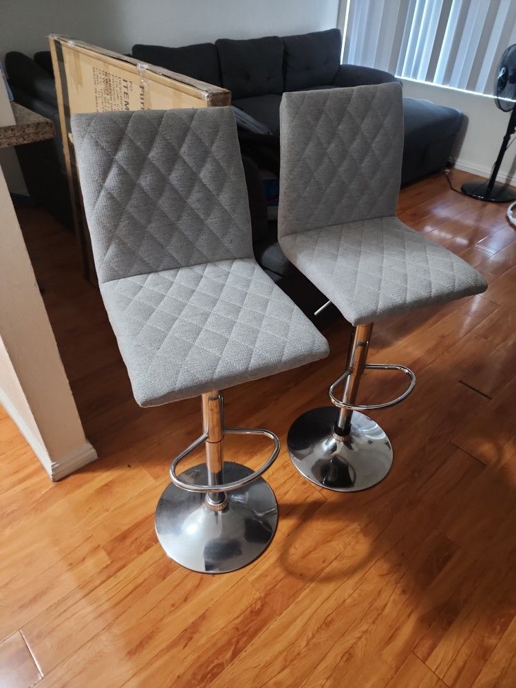 Light Grey Bar Stools Pair
