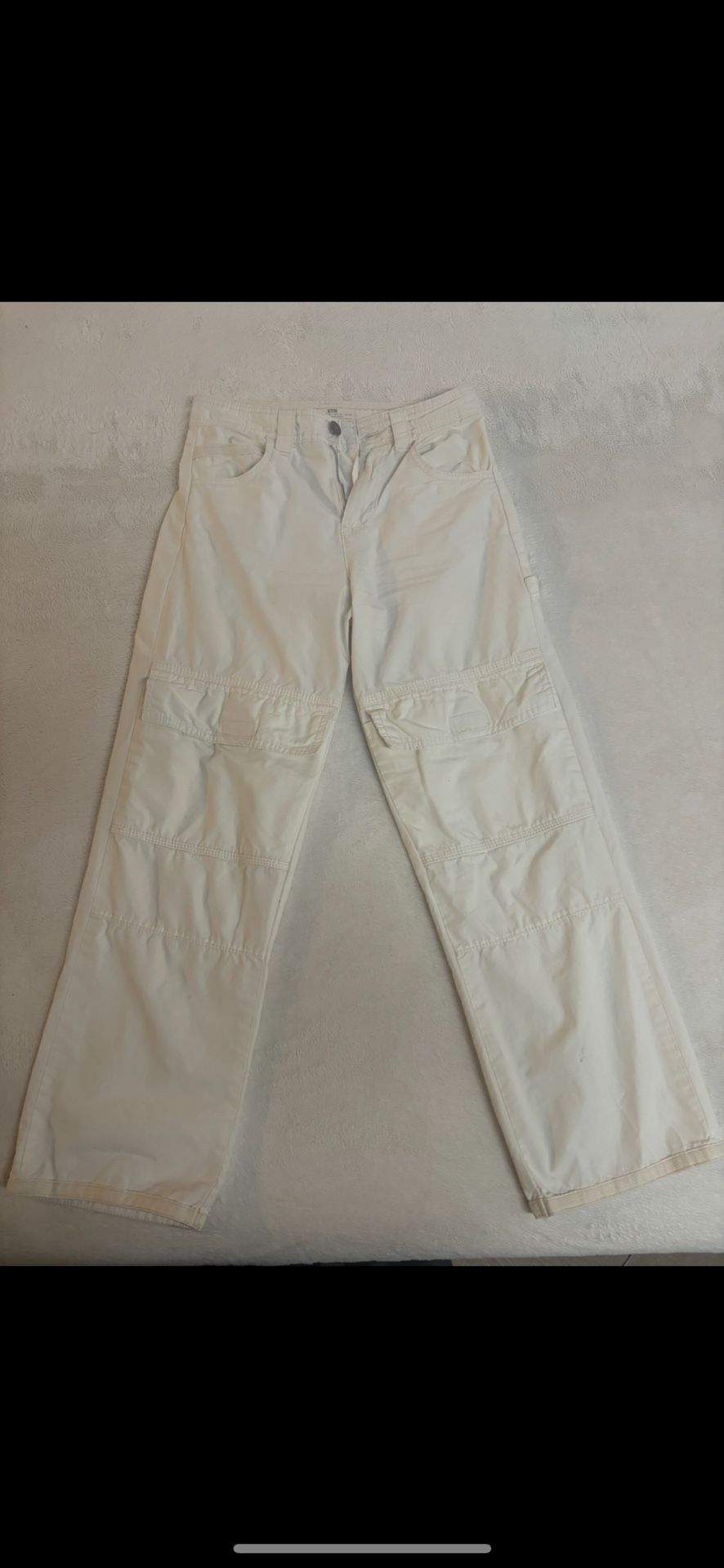 Bershka White Cargo Pants Small
