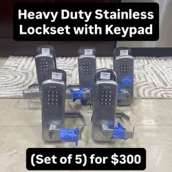 Heavy Duty Stainless Steel Lockset With Keypad (Set Of 5) NEED GONE ASAP!