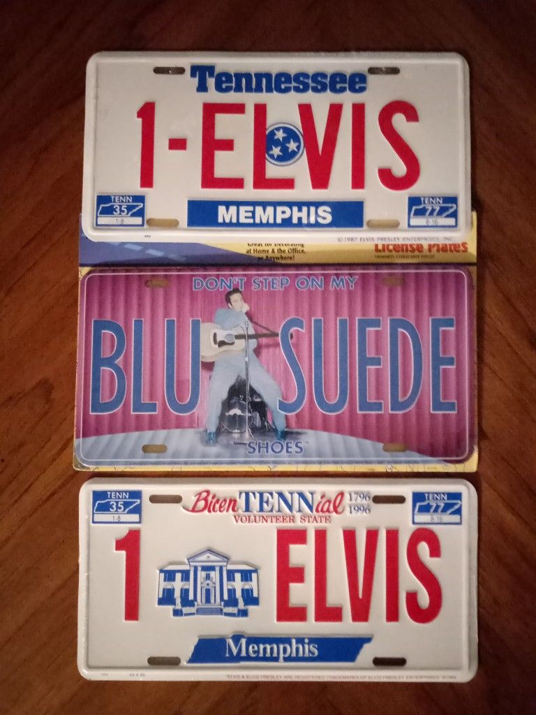 Elvis Presley Vintage License Plate Lot 1987, 1994, 2004 NEW Sealed Rare