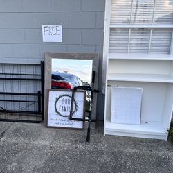 Free: Book Shelf, Twin Bed Frame, Mirror, Pull-up Bar. 
