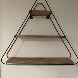 Wood and metal accent shelf