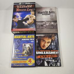 Bruce Lee Jet Li Lot of 7 Martial Arts DVD's Samurai Pack-Unleashed-Kung Fu