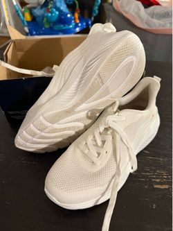 White Mesh Lace-Up Sneakers