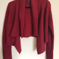 Express Knitted Cropped Red Sweater Women’s Small
