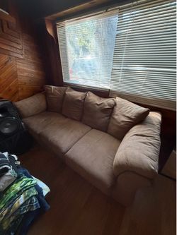 Couches - Tan sofa with matching, reclining love seat